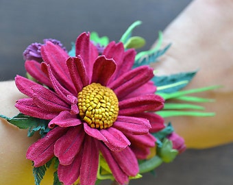 Leather Bracelet, Handmade Leather Bracelet, Leather Jewellery, Leather Cuff, Leather Flower Bracelet, Leather Cuff Bracelet, Flower Cuff
