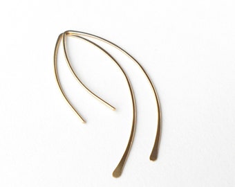 Gold Earrings, Minimalist Gold filled Threader Earrings, Wire Jewelry