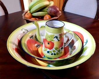 Mid-Century Enamelware Set