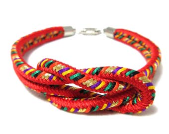 8colors Japanese Kumihimo Kimono Braided Bracelet with Magnetic Clasp 5S21 Handemade in Japan
