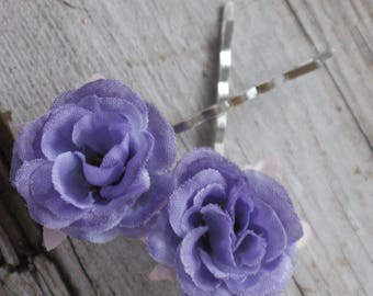 Bridal Hair Pins, Wedding Hairpins, purple Hair Pin, flower Bobby Pins, Hair Pin , hair pins wedding, flower hair pins, hair accessories