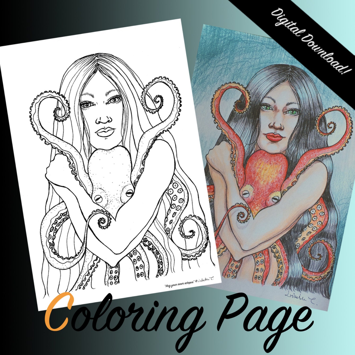 COLORING PAGE Hug Your Inner Octopus Coloring