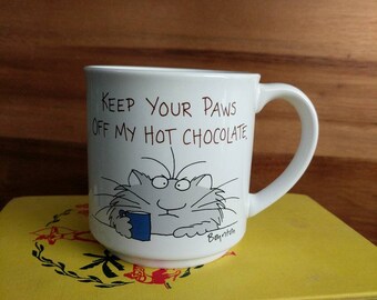 Vintage Sandra Boynton "Keep Your Paws Off My Hot Chocolate" Cat Mug