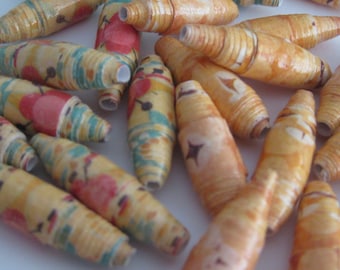 30 paper beads in Fall colors