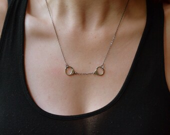 Hand Cuff Necklace - Bronze Necklace