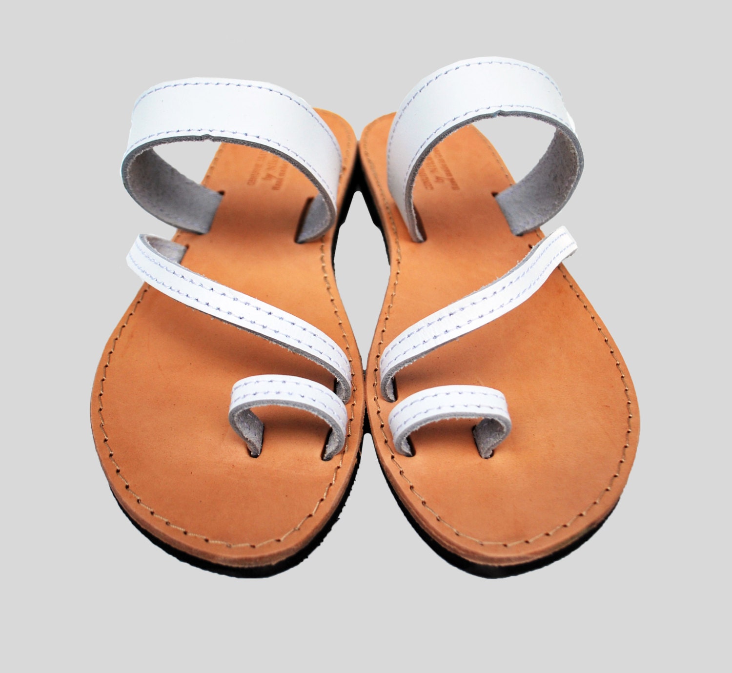soft white leather sandals