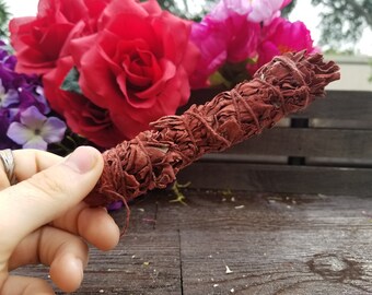 4 Inch Dragon's Blood Smudge Stick | White Sage | Dragon's Blood | Metaphysical Tools | Cleansing | Wicca | Psychic Reading | Shamanism |