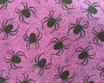 Halloween fabric by the yard - spider fabric - spider web fabric - purple fabric - #17167