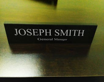 Granite Desk Name Plate, for Office, custom laser engraved