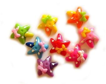 6 Starfish Flatbacks - Resin Cabochons