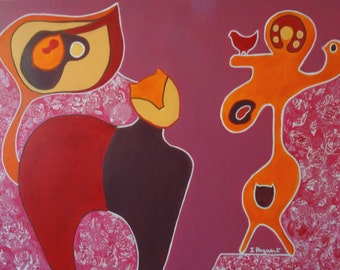 Cats, original acrylic painting