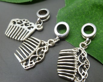 5 pc - Antique Silver Princess Charms Pendants Lot - Charms for European Style Bracelets -EC063