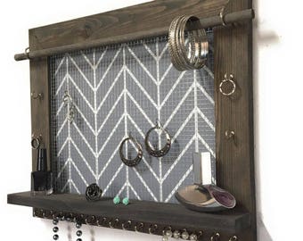 Wood Frame Jewelry Organizer