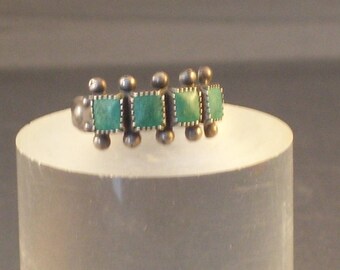 Turquoise Ring Marked Sterling Navajo Southwestern