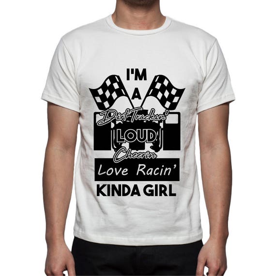 Download Love Racing Kind of Girl Tee Shirt Design SVG DXF EPS