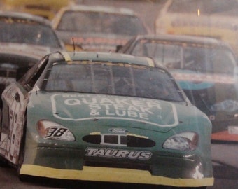 framed and matted nascar photo