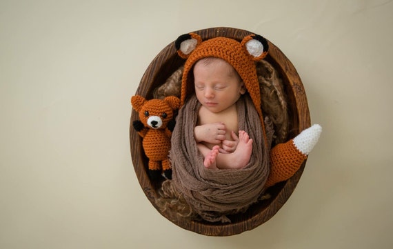 Newborn fox outfit baby fox newborn photo prop baby fox