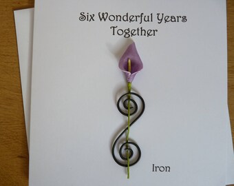6th anniversary card - iron - 6 years together