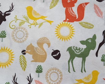 Tribal Woodland, Forest Friends, Fabric Destash, Yardage, 2 yards