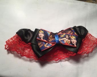 DC Wonder Woman Wedding Garter - Handmade