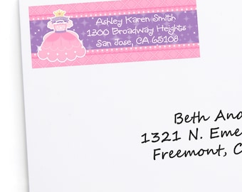 Princess Address Labels - Personalized Return Address Sticker - 30 Count