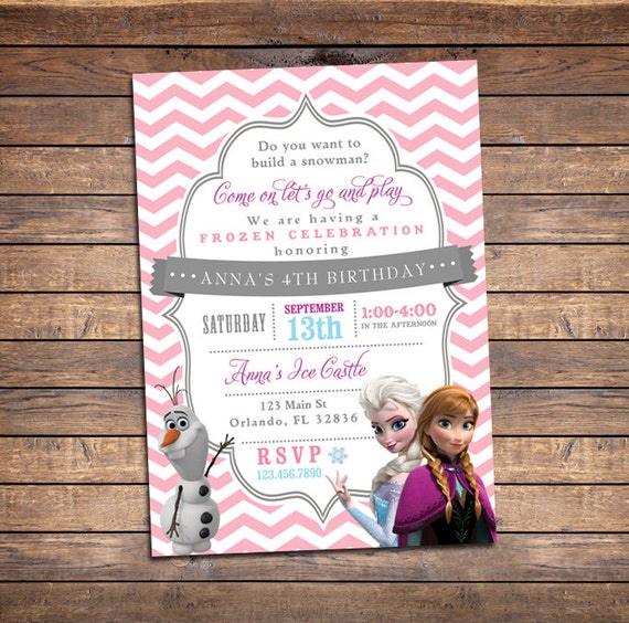 Frozen Birthday Invitation Frozen Invitation Frozen Party