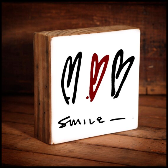 Pearl Jam Smile 3 Crooked Hearts reclaimed wood