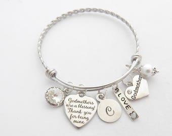 Personalized GODMOTHER GIFT-Godmother Jewelry-Godmother Bracelet--New Godmother Gift- Godmother Quote Jewelry-AUNT Jewelry-Aunt Charm-Unique