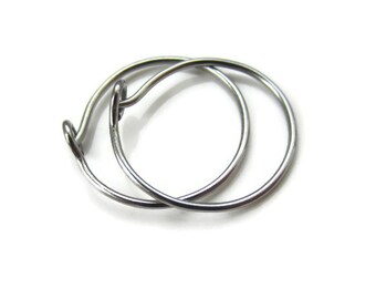 Clearance Titanium Hoop Earrings Nickel Free for Sensitive Ear Lobe, Choose size, One Pair