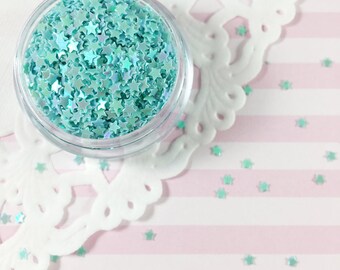 3mm Tiny Blue Star Glitter