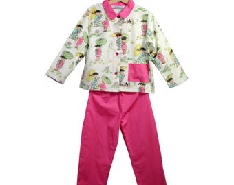 Pajama pattern vintage cotton American "Koémi"