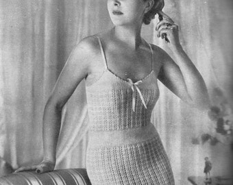 Vintage 1951 Knitting Pattern - Ladies Corselette Under-garment - 30-36 inch bust - digital download