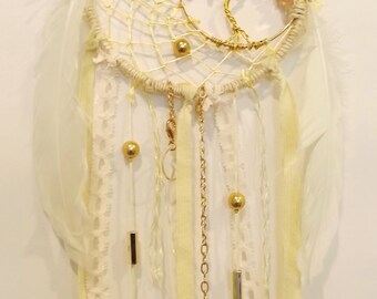 Blanc ivoire et or Dreamcatcher
