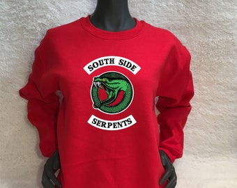 Cheryl Blossom Bright Red South Side Serpents Sweatshirt / Riverdale / Archie Comics / Jacket / Jughead Sweater / TShirt