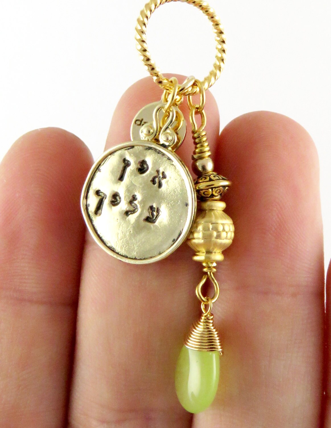 Personalized Hebrew Pendant Custom Hebrew Necklace Judaica