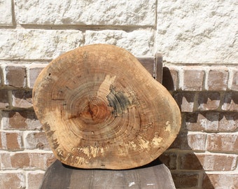 Rustic Wedding Decor, Texas Pecan Slice, centerpiece, cake base, guest book option, 17" x 15" wide x 1.5" thick, sanded and finished