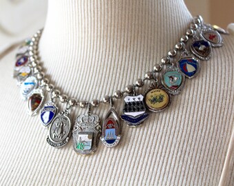 World Traveler Souvenir Spoon Necklace, Assemblage, choker, vintage antique Victorian jewelry repurposed stunning statement collector