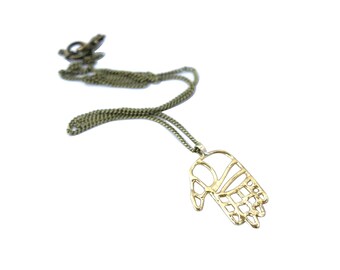 Palma Necklace // Hand Necklace, Palm Necklace, Open Hand Necklace, Hand Amulet