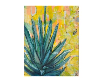 Agave de Agradecimiento, Agave Giclee, 8x10 Fine Art Print, Encaustic Print