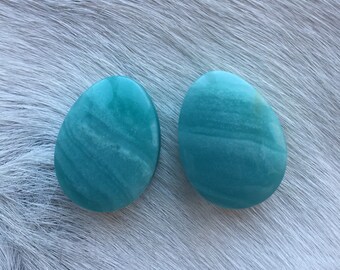 Amazonite Teardrop Stone Double Flare Saddle Gauges Plugs Tunnels 1" 25mm