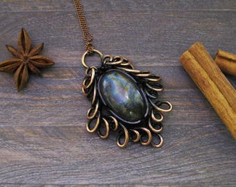 Beauty gift Fairytale gift Wire wrapped jewelry Wire wrap necklace for her Birthday gifts for wife anniversary gift for girlfriend necklace
