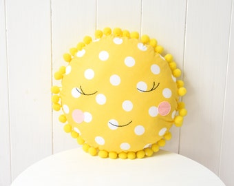 Sun Pillow Kids Room Decor Nursery Decor Girl Yellow Pillow Baby Pillow Baby boy Nursery Sun and moon Baby Shower Gift Decorative Pillow