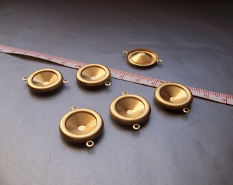 Brass 14mm Two Loop Rivoli Settings 6 Pcs