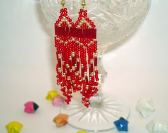 Earrings with a fringe