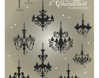 Chandelier SVG Files Fancy Clip Art Wall Decal Cuttable Chandelier SVG Files Fancy Clip Art Wall Decal Cuttable