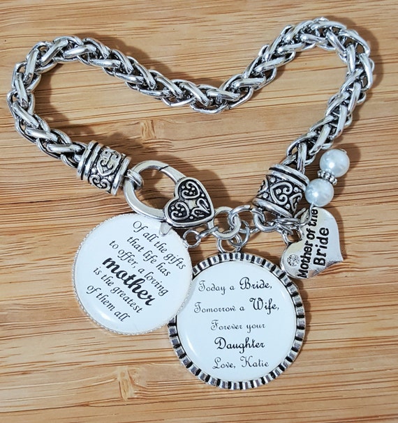 Mother of the Bride Gift Mother of the Bride Bracelet Wedding Gifts for Mother in Law Mother in Law Bracelet Mother in Law Gift Keychain