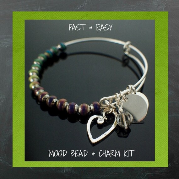 Bangle Bracelet Kit Mood Beads and Charms You Can Make
