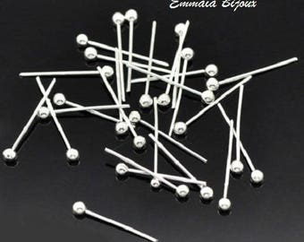 ball studs 100 silver-plated 20x0.5 mm