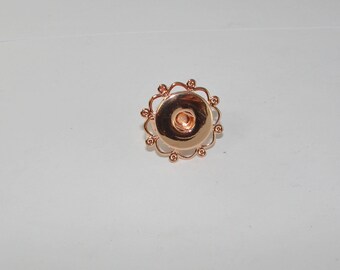 Ring Adjustable ring holder Rose Gold button for snap 18.1 mm