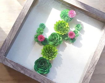 Paperflower Cactus Shadowbox